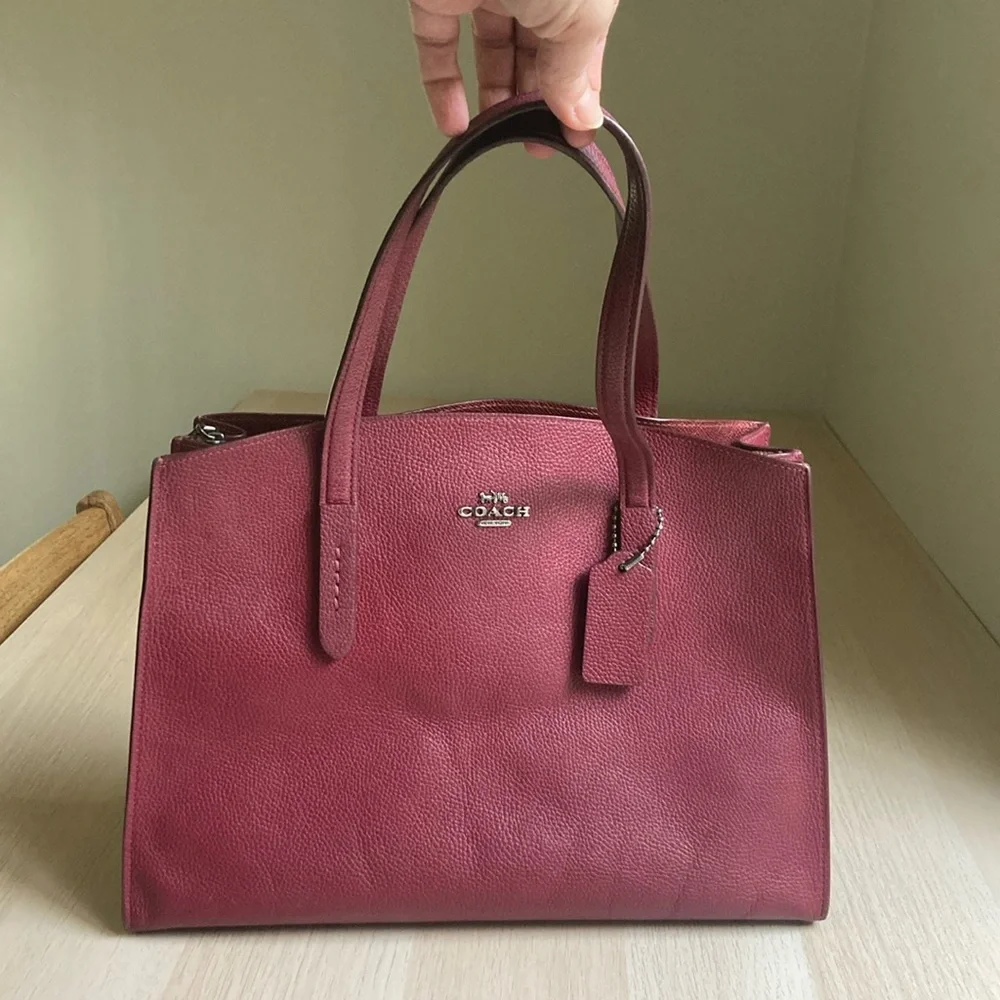 Coach structured leather